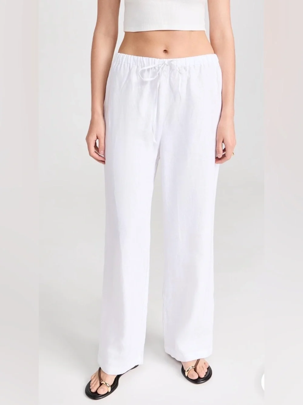 NWOT Reformation Olina Linen Pants - White